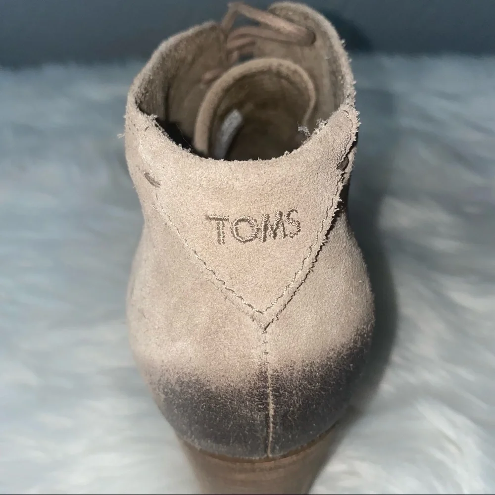Toms Desert Taupe‎ Lunata Burnished Suede Booties